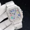 Zegarek na rękę Diamondswatch Diamenty męskie zegarek automatyczny mechaniczny zegarek 40 mm ze stalową bransoletką z diamentów VVS1 GIA ROBATWATC252R