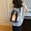 Torby na ramię proste małe kwadratowe torebkę mody gęzią płótno torbę dla kobiet szerokie pasek wiadra torbody crossbody