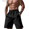 Herren Shorts Sommer Herren Leinen Shorts Baumwolle Hosen Atmungsaktive Einfarbige Hosen Streetwear Fitness Yoga Hosen Elastische Taille Shorts L231212