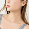 Collares colgantes Coreano Y2K Titanio Acero Rosa Chapado en oro Cadena de gargantilla Collar de circón para mujer Regalo de cumpleaños para niña