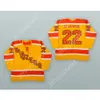 Personnalisé 1974-75 WHA CLAUDE ST. SAUVEUR 22 VANCOUVER BLAZERS JAUNE JERSEY DE HOCKEY NOUVEAU Surpiqûre S-M-L-XL-XXL-3XL-4XL-5XL-6XL