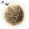 Porte-clés Furling DIY 12 PCS Fluffy Fausse Fourrure Pom Ball 12cm Sac à main Porte-clés de voiture Accessoires sans