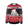 Pulls pour hommes motif animal de Noël impression 3D pull col rond couple sweat confortable pull ample