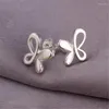 Boucles d'oreilles créoles en argent 925, jolis clous papillon mignons pour femmes, bijoux de fête de mariage, cadeaux de noël
