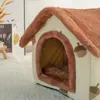 Canis canetas cama de gato macio sono profundo casa cão gato casa de inverno removível almofada fechada barraca de estimação para gatinhos filhote de cachorro cama gato suprimentos 231212