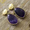 Boucles d'oreilles Dernières Amethystes Lapis Sangling Femmes Éplements