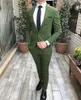 Novo estilo masculino ternos verde oliva/azul real noivo smoking pico lapela padrinhos casamento/baile de formatura/jantar homem blazer noivo 2 peças (jaqueta + calça + gravata borboleta) L656