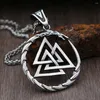 Pendant Necklaces Men Vintage Viking Necklace Nordic Odin 316L Stainless Steel Ouroboros Mne Fashion Jewelry Gift