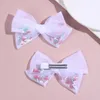 Accessoires pour cheveux, 2 pièces, épingles à cheveux avec nœuds Double couche, pinces en maille faites à la main pour filles, Barrette pour enfants, couvre-chef