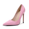 Sapatos de vestido cor sólida mulheres patente couro pontiagudo dedo do pé 12cm salto alto casamento Bridemaids elegante stiletto bombas rosa vermelho nu