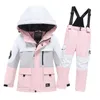 Andere Sportartikel Mode Kinder Schneeanzug Tragen Outdoor Wasserdicht Warm Kostüm Winter Snowboarden Skijacke Trägerhose Jungen und Mädchen 231211