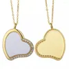 Pendant Necklaces 2pcs Personalized Sliver Color Heart Shape Sublimation Necklace Blanks For Custom Printing