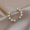 Stud Earrings MeiBaPJ 3-4mm Natural Semiround Pearl Fashion 925 Silver Fine Wedding Jewelry For Women