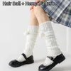 Women Socks Winter Lolita Cute Flared Knitted Long Warmers Foot Cover Warmer Leg Kawai Jk Autumn Calf Gaiters Sweet Legwarmers