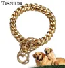 13mm Dog Collar Choker Chain Pet Accessories Curb Cuban Gold Color Stainless Steel Safety Training Rope Adjustable Chains4436850