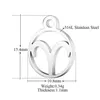 Fnixtar 10 8 13 4mm en acier inoxydable douze breloques en métal du zodiaque bricolage Constellation pour femmes fabrication de bijoux mini breloques 12 pièces lot223K