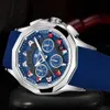 Наручные часы NEVIS Мужские спортивные часы Повседневные кварцевые наручные часы Светящийся циферблат с морским флагом Силиконовый ремешок Мужские деловые часы Reloj294b