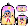 Skolväskor Buleflyer Cartoon True and Rainbow Kingdom 3pcs Set for Teenagers Backpack Supplies Bookbag Lovely Satchel321n