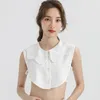 Bow Ties Wave Round Neck Cool Cute White Chiffon Literature Art Fresh Inside Falsk krage