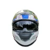 Casques de moto Original Malushun Casque Double Lentilles Full Face Racing Moto Cool Femmes Riding Casco Bleu