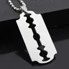 Titanium Staal Mode Scheermesjes Hanger Kettingen Punk Rock Mannen Sieraden Cool Scheerapparaat Ketting voor Party Gift253M