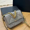 19 Stylish Women Shoulder Bag 20cm Leather Ringer Gold Hardware Metal Buckle Chain Handle Luxury Handbag Matelasse Chain Crossbody Bags Fashion Sacoche Candy Color