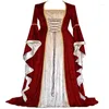 Casual jurken Elegante bandage Middeleeuwse jurk met uitlopende mouwen Damesfluweel Vintage vierkante kraag Vloerlengte