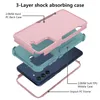 Heavy Duty 3 In 1 Shockproof Phone Cases For Samsung Galaxy S24 S23 S22 Plus Ultra FE A54 A53 A14 A52 A33 A32 A13 A12 Rugged Hard PC Silicone Full Body Cover