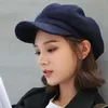 Berets Autumn Winter Women Beret Pure Color Plain Octagonal Hat Men Street Trend Leisure Warm Wool Cap Youth Painter England Caps