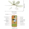 리모컨 및 라이트 6 잎이있는 천장 팬 잎에 거실 침실 E27 컨버터베이스를위한 전원 부드러운 음소거 캐노피 팬