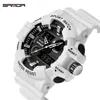Sanda Men Watches White G Style Sport Watch LED Digital Waterproof Casual Watch S Thock Man Clock Relogios Masculino Watch Man X0311r