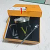 Luksusowy zestaw kubków kubek ze stali nierdzewnej marka marki izolowana plastikowa kubek z pudełkiem z prezentem