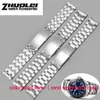 For O-mega 007 wristband 18mm 22mm 20mm Silver Stainless Steel Solid Link Watchband Strap Folding Clasp Safety Men Correa De Rel347M