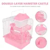 Autres fournitures pour animaux de compagnie Hamster Cage Chinchilla Jouets Rat Room Guinée Cacher Plate-forme Accessoires Château Abs Doublecouche Doubledeck Hideout Cages 231211