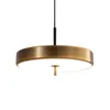 Pendant Lamps Modern Nordic Gold Round LED Lights Living Room Dining Home Bedroom Bedside Lamp Iron Hanging Fixtures