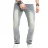 Jeans masculinos streetwear homens elegante simples cor sólida magro lápis outono masculino casual jogging denim calças