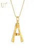 U7 большие буквы бамбуковый кулон начальные ожерелья для женщин с 22-дюймовой цепочкой DIY ювелирные изделия с алфавитом подарок на день матери P1211 2202228870592