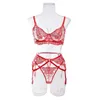 Bras Define 1006 Sexy Red Underwear Set Sexy Lace Design Bordado Estilo Requintado Tentação Moda Mulheres Três Conjuntos Perso 231211