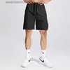 Herr shorts joggers män korta byxor sommar snabb torr fasta träningspolter blixtlås fickor knä längd shorts gym sweatpants casual szorty l231212