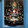 Wall Stickers 2024 Christmas Window Santa Claus Xmas Tree Cartoon Glass Decal Merry Year Holiday Decorations for Home 231211