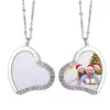 Pendant Necklaces 2pcs Personalized Sliver Color Heart Shape Sublimation Necklace Blanks For Custom Printing