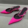 Designer High Heel Patent Leather Pointed Toes Slipper Elasticated Slingback Strap Party Evening Women Luxury Designers Factory Footwear