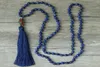 Edothalia Fashion 6mm8mm Lapis Lazuli Stone Beads Necklace Women Girls Nepal Tassels Pendant 108 Mala Necklaces Bijoux Gift J19075924636