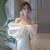 2024 Modern Mermaid Wedding Suknia z ramion bez pleców Big Bow Satin Custom Made Bride Formal Suknie Abendkleider Vestidos de novia