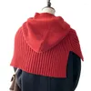 Scarves Split Shawl Hat Knitted Neck Scarf Women Outdoor Sports Walking Shopping