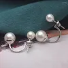 Pendientes De Perla De Plata Esterlina S925 De Moda Europea Y Americana Chapada En Platino HBB18