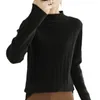 Женские блузки, дышащий топ с длинными рукавами для женщин, мягкие стильные вязаные свитера с высоким воротником, защита шеи, осень-зима, облегающие