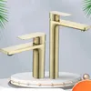 Bathroom Sink Faucets Modern Basin Mixer Faucet Brass Brushed Gold Deck Mounted Taps And Cold Water