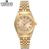 Montres-bracelets CHENXI Marque Top Luxe Dames Montre En Or Femmes Horloge Dorée Femme Robe Strass Quartz Montres Étanches Femini305E