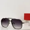 Hot selling Mens luxury designer brand Santos brand sunglasses mens womens silver frame rectangular gradient blue folding lenses UV400 sunglasses CT0353